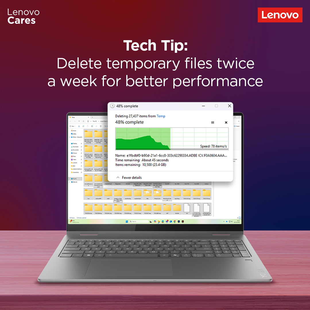 Lencare_In's tweet image. Pro tip: Make it a Monday &amp;amp; Thursday routine &amp;amp; your laptop will thank you!  

#Lenovo #SmarterTechnology #TechTip