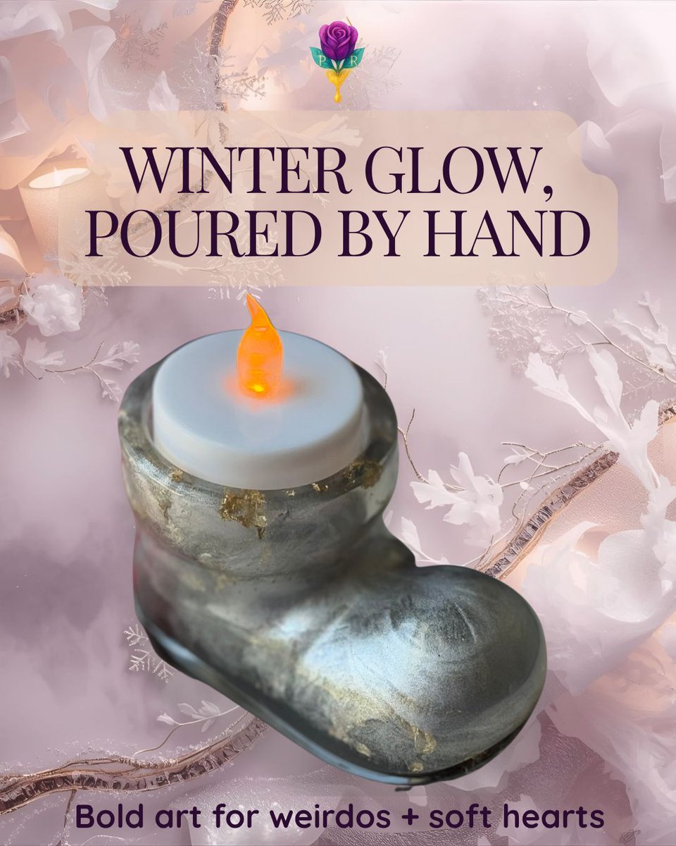 Poxy_Roses's tweet image. Hand-poured silver shimmer with a hint of frost. A winter spell for your shelf. #poxyrosedispatch #resinart 
poxyrose.com/product/gray-c…