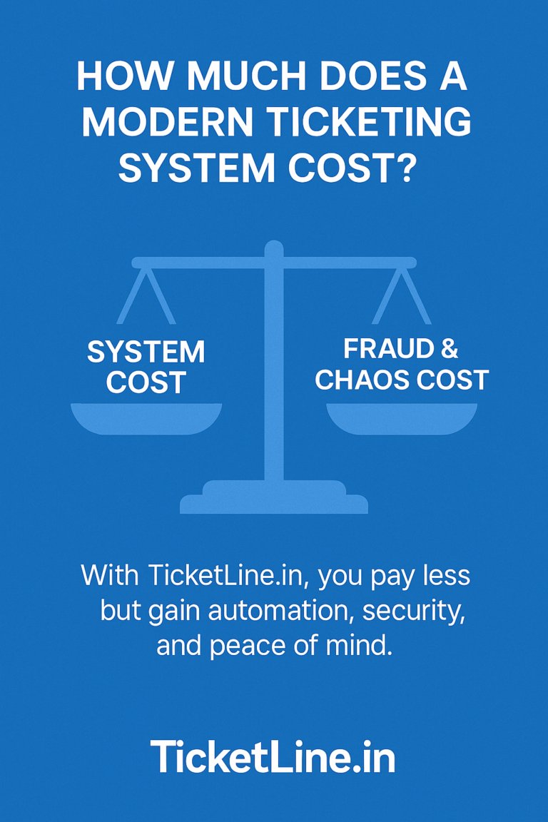 ajoyghosh169138's tweet image. How Much Does a Modern Ticketing System Cost?

Not as much as losing control.
With TicketLine.in, you pay less but gain automation, security, and peace of mind.

#TicketLine #SmartTicketing #AffordableTech #EventTech #DigitalTicketing #EventAutomation