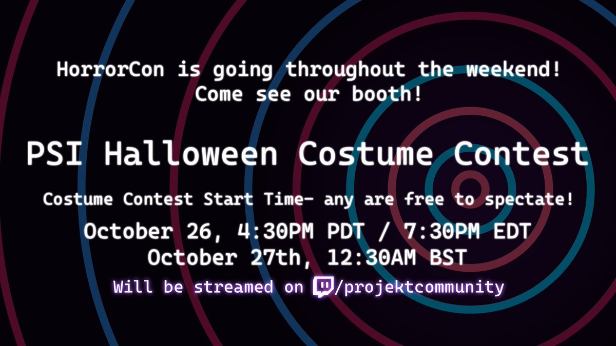 psivrc's tweet photo. #HorrorCon25 will be opening today, and we have a booth! Come check it out and say hi in this very spooky time👻
In other news, our Halloween contest submissions have finally been closed! We hope to see you at the contest! 
(Information in the disclosed image)

#VRChat https://t.co/wkumZHIN9O