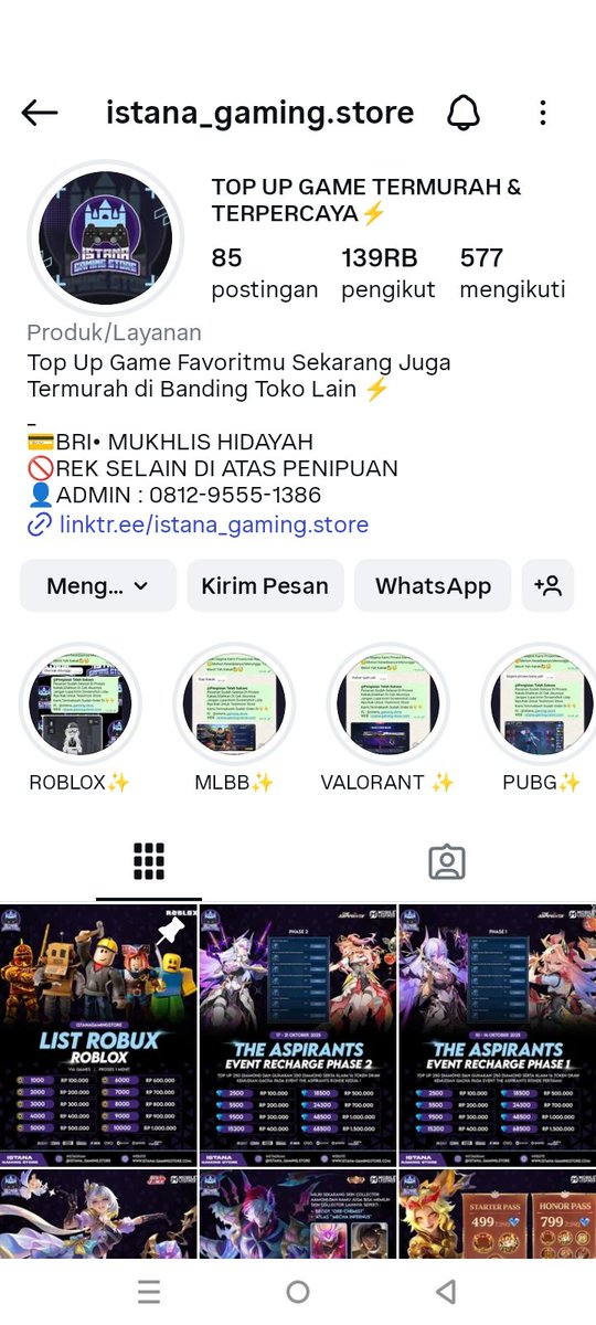 cocoapowzie's tweet image. HELP RT !!

AKU KENA TIPU JASA TOP UP ROBUX GUYS!!! 
Akun IG nya @istana_gaming.store , WA nya 081295551386
NAMA PENIPUNYA MUKHLIS HIDAYAH, REK BRI 119401013365508

TOLONG BANTU RT GUYS!! 

- THREAD