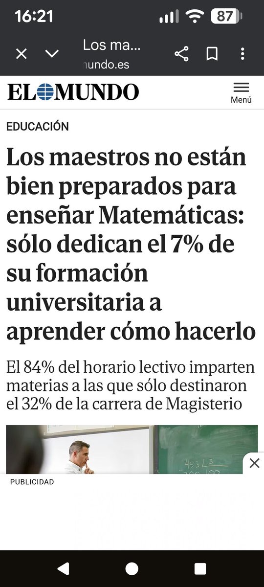 Y venga con la matraca... Hay profesorado formándose continuamente en la materia.