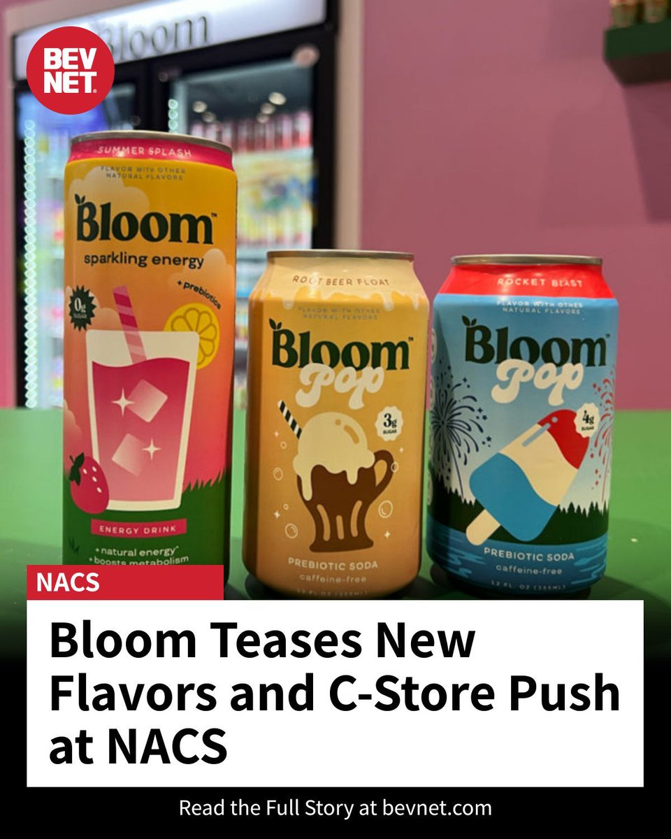 BevNET's tweet image. Bloom, now majority-owned by Nutrabolt, will roll five new RTD SKUs per line and push Sparkling Energy & Bloom Pop into c-stores after 7‑Eleven tests, with KDP distribution. 🥤 bevnet.com/news/2025/bloo…