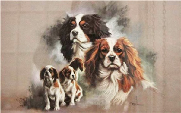 CAVALIERS IN ART: “Spaniels”, by Mick Cawston (British, 1959-2006).
#cavalierhealth #cavaliersinart #thedoginart