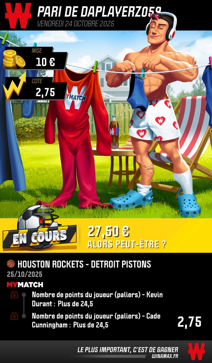 daplayerzoff's tweet image. #ROADTO1K

▪️Étape 0️⃣1️⃣

🏀 Durant &amp;amp; Cunningham 25 Points (2,75)

💰 10€ ↗️ 27,50€?

On lance le premier #ROADTO1K NBA de cette nouvelle saison 👌!

RT &amp;amp; 🩵 pour envoyer de la force! #TeamParieur