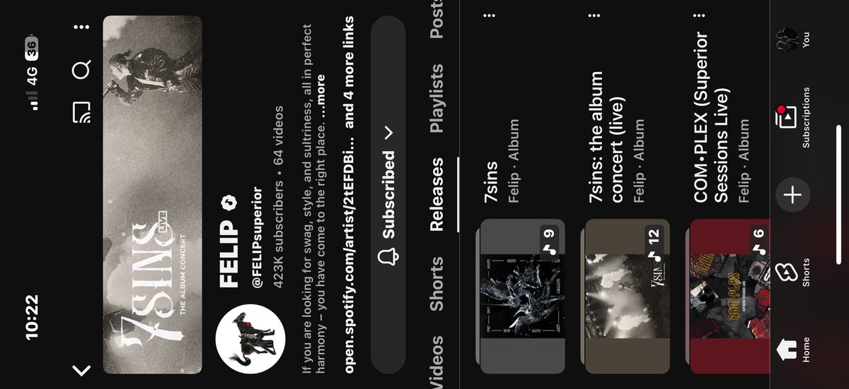 a newbie fleet, i just finished listen to all the albums in order, istg felip’s whole discography is incredible. each song he puts out is a mesmerizing blend of raw emotion and artistry. he truly is the goat. <a href="/felipsuperior/">FELIP</a> the man that you are 🥹🖤