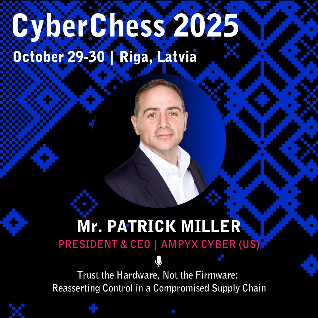 certlv's tweet image. 🛡️#CyberChess2025 otrās dienas tematiskajā blokā “Operacionālās tehnoloģijas” NATO, Ukrainas un ASV eksperti dalīsies pieredzē par kritiskās infrastruktūras aizsardzību, piegādes ķēžu drošību un sistēmu noturības atjaunošanu pēc incidentiem.

📅 Vairāk: cyberchess.lv