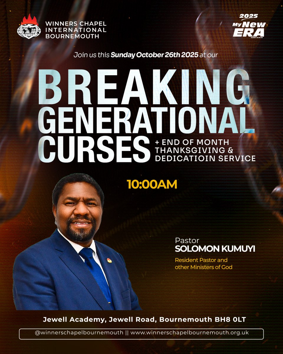 Wcibournemouth's tweet photo. You’re Specially Invited to Our Breaking Generational Curses and End of Month Thanksgiving &amp; Dedication Service!

Come and encounter the God of deliverance and restoration, the One who breaks every generational curse and ushers His people into a new season of blessings. https://t.co/TX9qxaxiXC