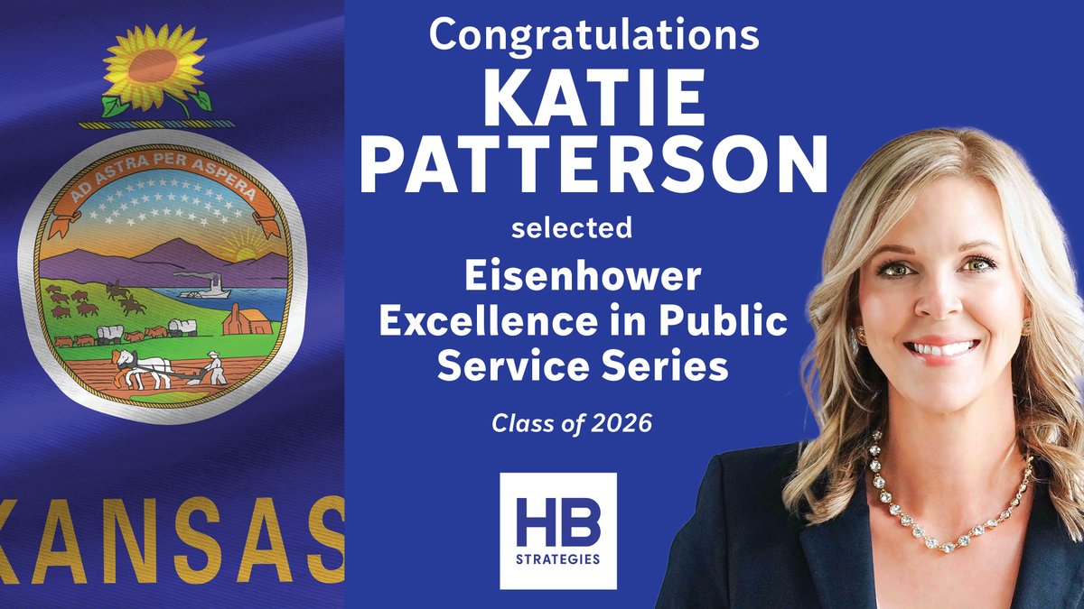 Congratulations to HB Strategies Principal Katie Patterson on her selection to the 2026 class of the Dwight D. Eisenhower Excellence in Public Service Series.

Katie's distinguished career includes 18 years with the Kansas Bureau of Investigation, where she became the first woman