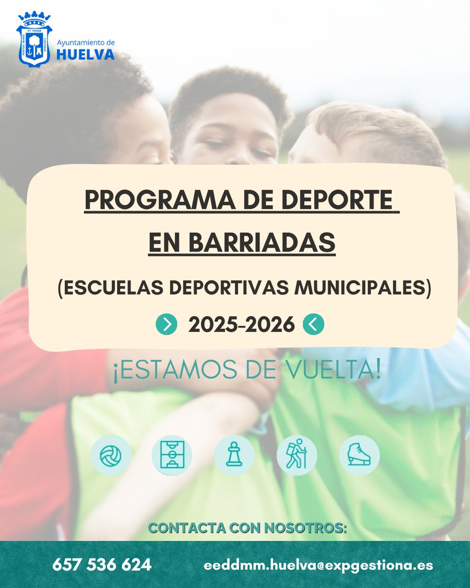 Vuelven las Escuelas Deportivas Municipales del Programa Deporte en Barriadas del Ayuntamiento de huelva.
Te puedes inscribir en el siguiente enlace training.centrosalandalus.es/deporte_barria…