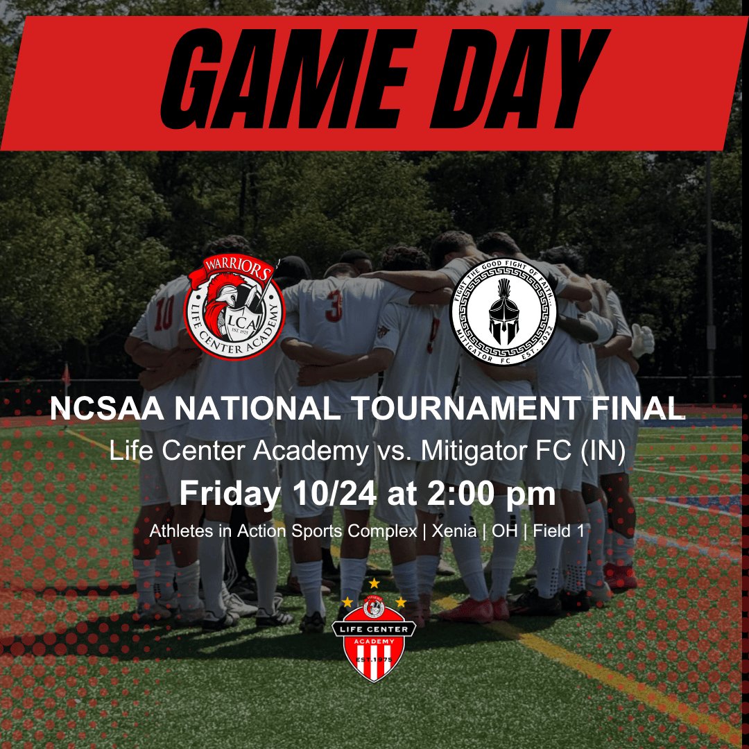⚽️ GAME DAY
🛡 Warriors vs Mitigator FC (IN)
🕑 2pm
🏟 Athletes in Action Sports Complex 
📍Field 1, Xenia OH
🎥 NCSAA Tournament on Baller TV
#OurGameGodsGlory #BoystoMen #RoadtoNationals <a href="/hsscanj/">HSSCANJ</a> <a href="/PrepSoccer/">Prep Soccer ⚽️</a>