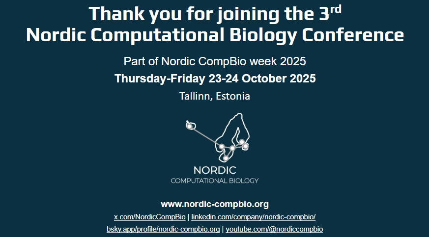 NordicCompBio's tweet image. 🎉Huge thanks to all speakers, participants &amp;amp; organizers for two days of inspiring science &amp;amp; community. 
Keep exploring, connecting &amp;amp; computing!
To get involved with NCB, sign up at nordic-compbio.org 
#NordicCompBio #ComputationalBiology #Bioinformatics #NCBWeek2025