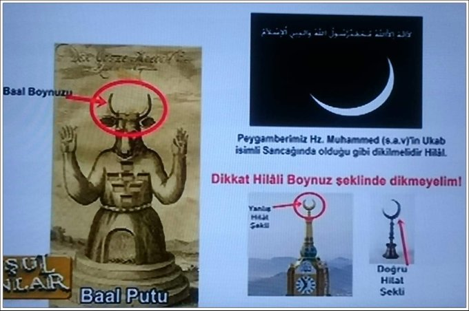 Zekeriya_Say's tweet photo. Çok sinsi olduğunu düşündüğüm bir plan adım adım uygulanıyor.
*
Cami kubbelerinde İslam'ı temsil eden "hilal" yerine "Baal"ın boynuzuna benzer semboller yerleştiriliyor.
*
Bakın bu görselde, duyarlı insanların sosyal medyada paylaştıkları "doğru" ve "yanlış" hilaller var...
*
Bizim arkadaşların fark ettikleri sıkıntılı hilalleri, devam tweetine ekleyeceğim...