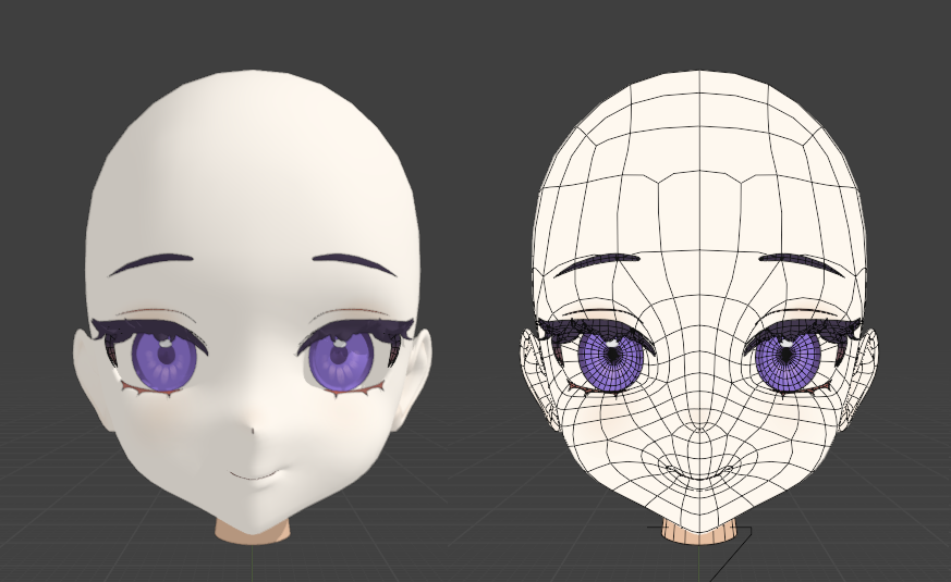 BokutoKuon's tweet photo. 新しい子の顔のトポロジーです #blender #b3d https://t.co/hQM6MnPkDS
