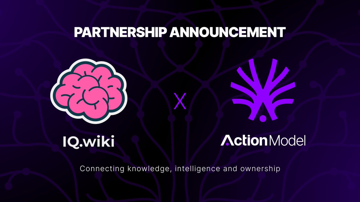 Partnership Announcement 🚨

We're excited to announce that Action Model is partnering with <a href="/IQAICOM/">IQ AI</a>, the blockchain + AI-powered knowledge ecosystem that powers IQwiki and the AIDEN intelligence agent.

Together, we’re combining decentralized AI infrastructure with rich