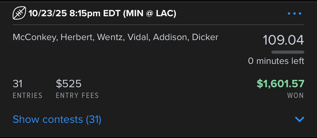 DFS__Oracle's tweet image. Thursday Night Football continues to print!