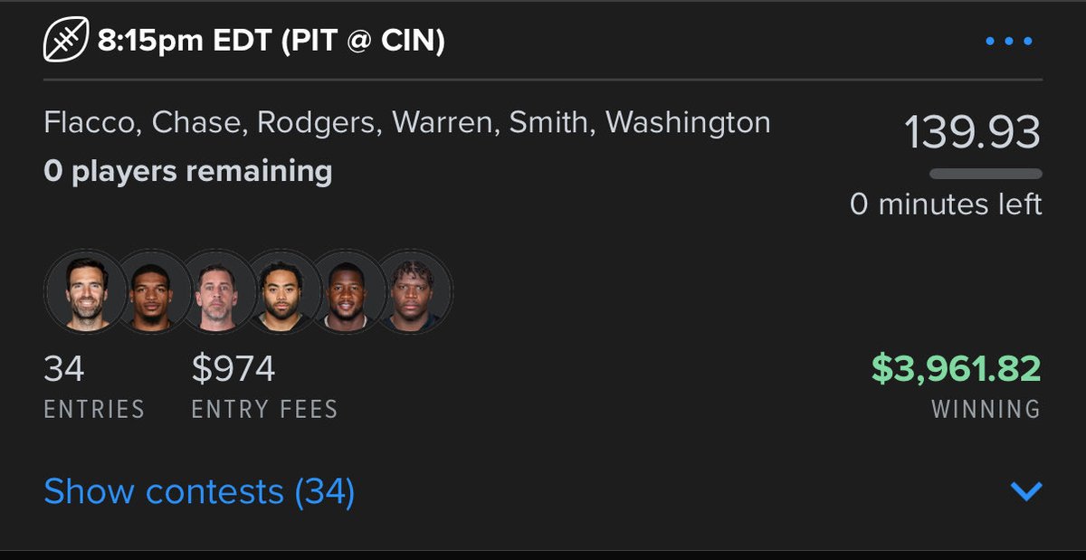 DFS__Oracle's tweet image. Thursday Night Football continues to print!