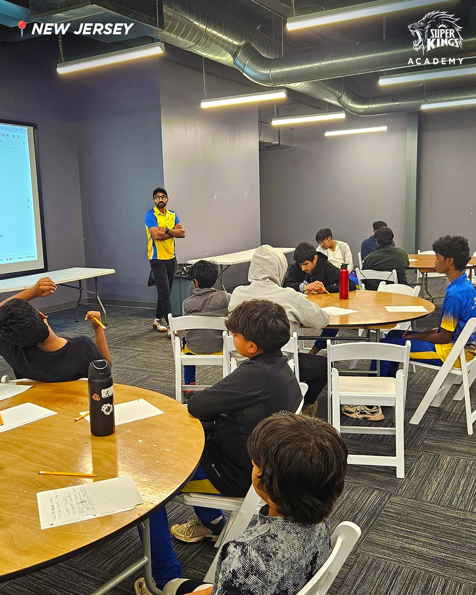 Building strong minds to complement strong skills 💪
A mental skills session by Head Coach Aditya Ganesh at #SuperKingsAcademy New Jersey

#TrainLikeASuperKing 🦁 #SKAatUSA #USACricket #NewJersey