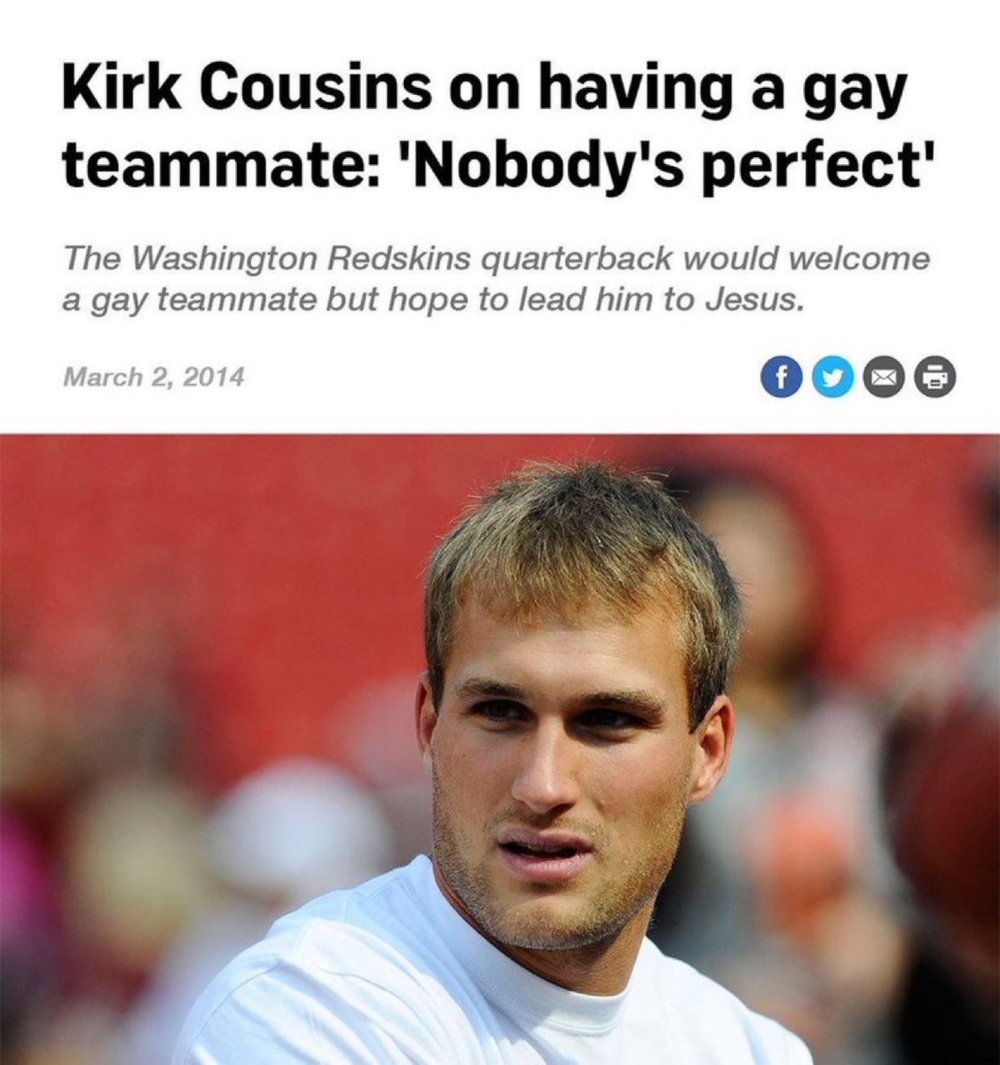 Kirk Cousins was wild back in the day: