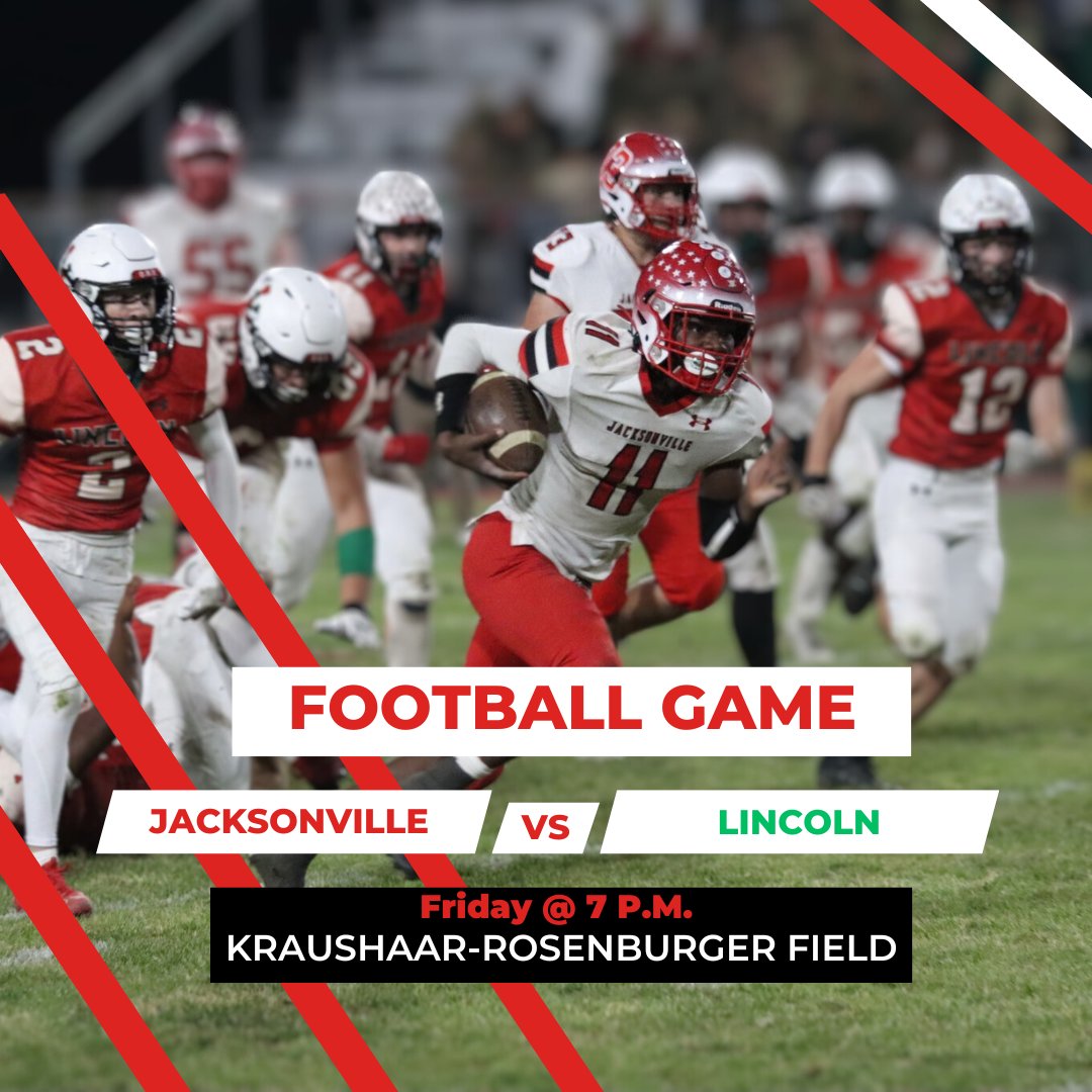 🚨 ITS GAMEDAY!!!!  
⌛️@ 7pm
🆚Lincoln High School  
🏟️Kraushaar-Rosenburger Field  
#JHSCrimsons #CrimsonNation