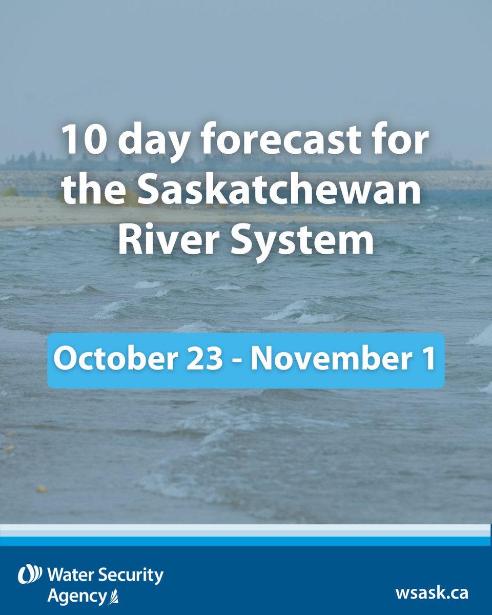 WSASK's tweet image. View the latest 10 day forecast for the Saskatchewan River System on our website: wsask.ca/recreation-env…