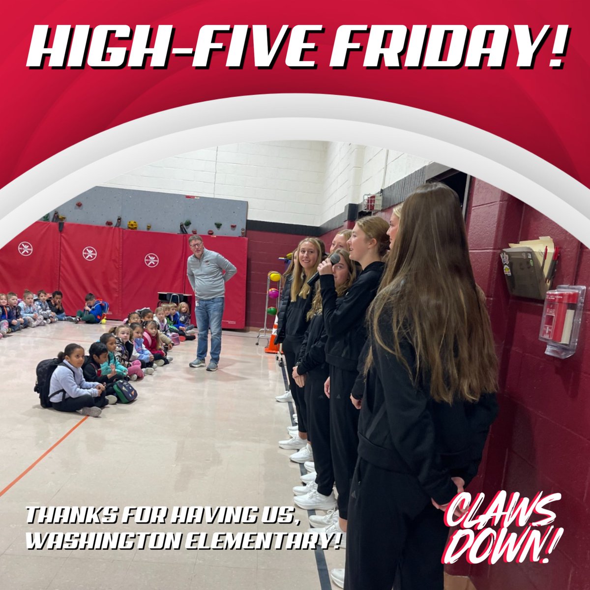 𝙃𝙞𝙜𝙝-𝙁𝙞𝙫𝙚 𝙁𝙧𝙞𝙙𝙖𝙮! 👋

Northeast Volleyball was at Washington Elementary School this morning, where freshman Baylee Settje’s sister teaches, to welcome students into the building as they began their day!

Have a great Friday!

#ClawsDown | 🔴⚫️⚪️🏐