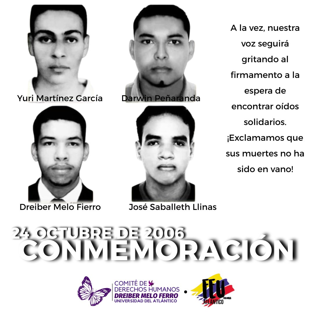 🟣 Cada 24 de octubre, la comunidad universitaria se reúne en torno a la Semana de la Memoria, un espacio de conmemoración, verdad y dignidad que busca rendir homenaje a las víctimas del paramilitarismo en la Universidad del Atlántico.