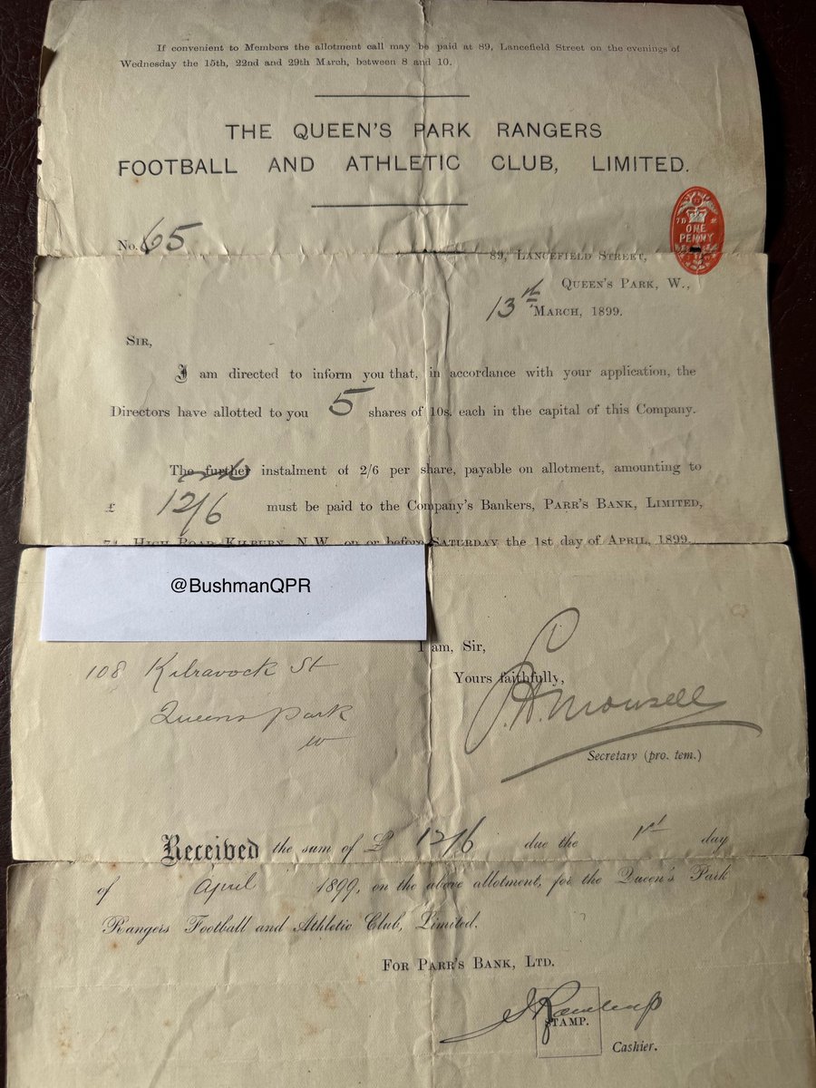 BushmanQPR's tweet photo. 1899-1900 #QPR first full season as a professional club. Second Row: Far right standing, Mr Leo Hawes becomes @QPR first Chairman as a pro club. 13th March 1899 my great-grandfather buy shares in The Queen's Park Rangers Football and Athletic Club, Limited. #QPRhistory https://t.co/PFkJkqFFyX