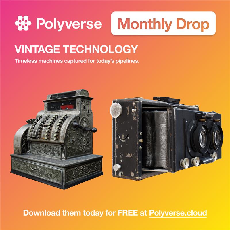 HelloPolyverse's tweet image. 📢 Announcing our October 2025 Asset Drop!

3 new antique tech props including:
📷 vintage camera
🕰️ equatorial sundial
💰 cast‑iron cash register
Perfect for games, VFX, and ArchVis.

✅ Download and more: Link in the comments