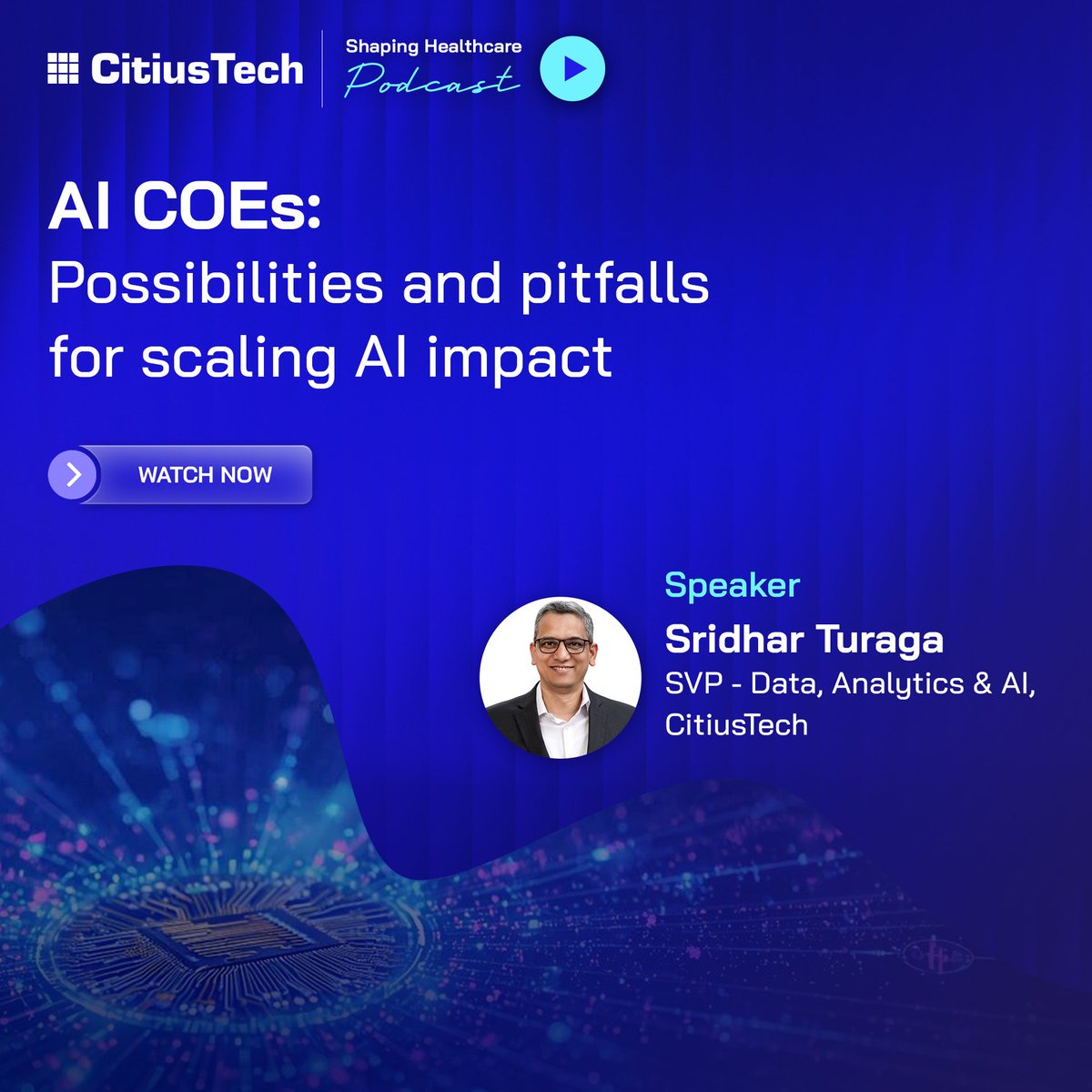 CitiusTech's tweet image. AI COEs: Possibilities &amp;amp; Pitfalls for Scaling AI Impact

Sridhar Turaga, SVP – Data, Analytics &amp;amp; AI at CitiusTech, shares how COEs can make or break your Gen AI strategy — and why they must evolve into Circles of Execution.

🎧 Listen now: bit.ly/48H4jud

#GenAI