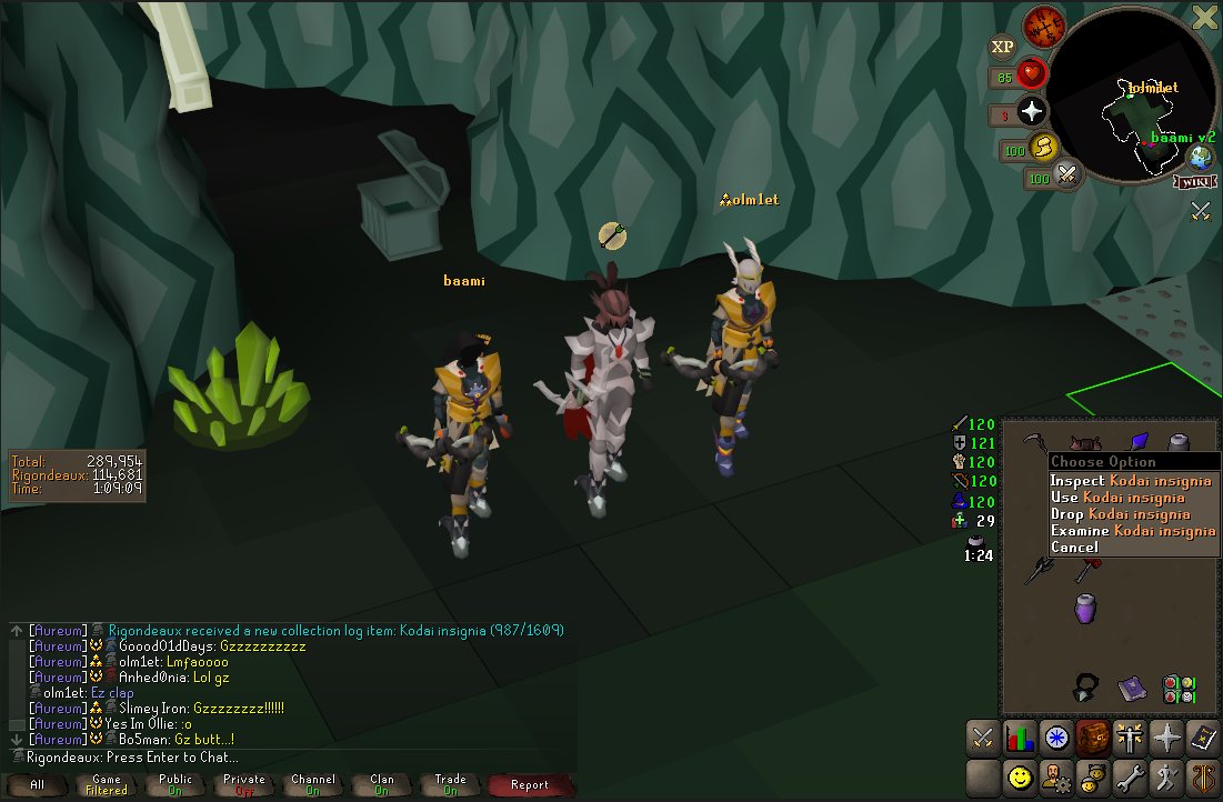 Did ONE practice run of 3+12's with <a href="/baamiosrs/">Baami</a> and <a href="/ABP_Osrs/">A B P</a> and not only got my self a FUCKING KODAI ON THE FIRST RUN BRO LMFAO.