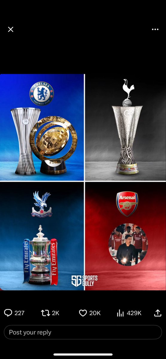 <a href="/premierleague/">Premier League</a> Pride of London last season 

WARRA LINDON DERBY TROPHY 😆😆🫵