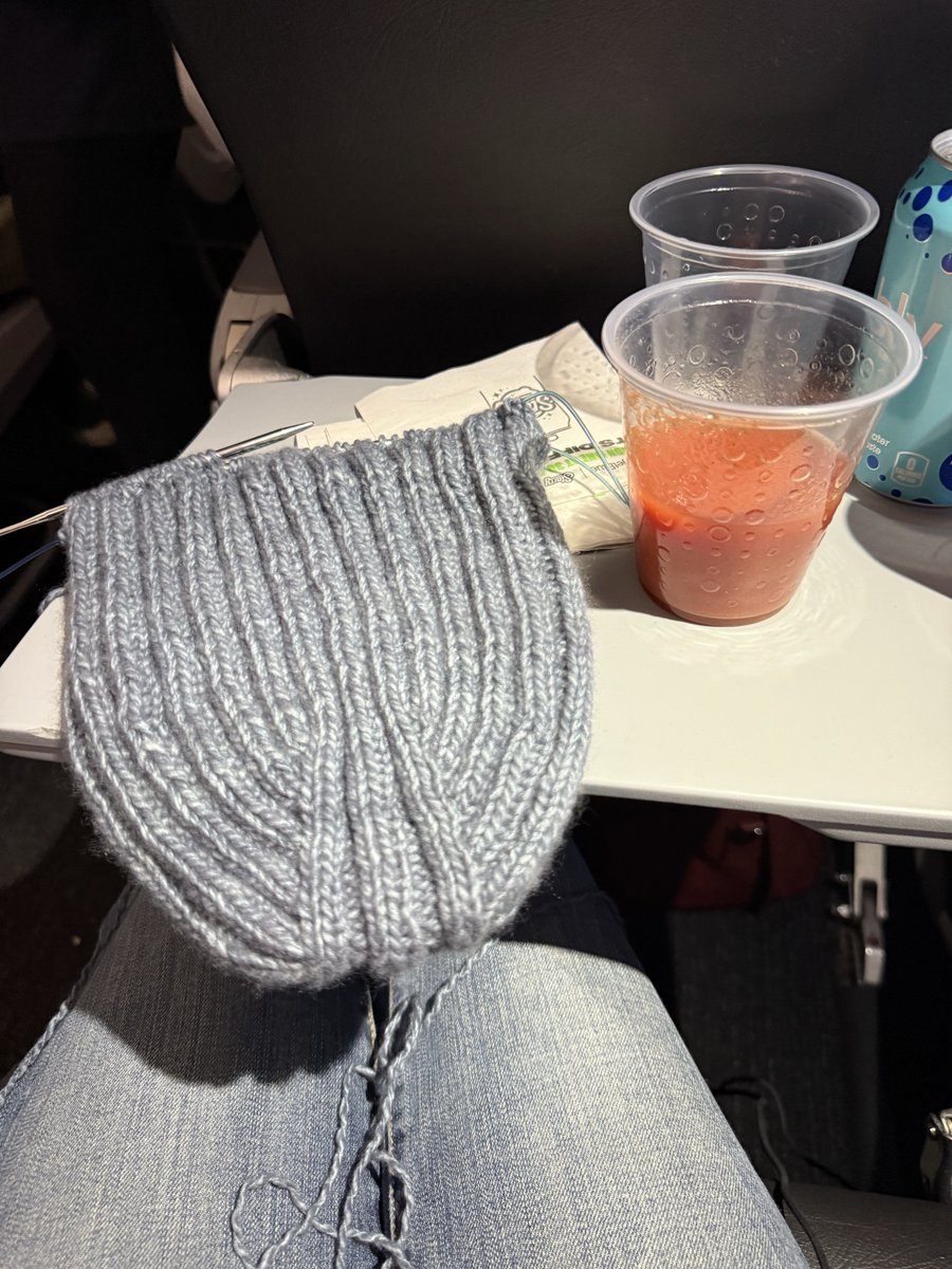 Knitting and listening to the <a href="/joerogan/">Joe Rogan</a> podcast while sipping Bloody Mary mix … good start to Friday!