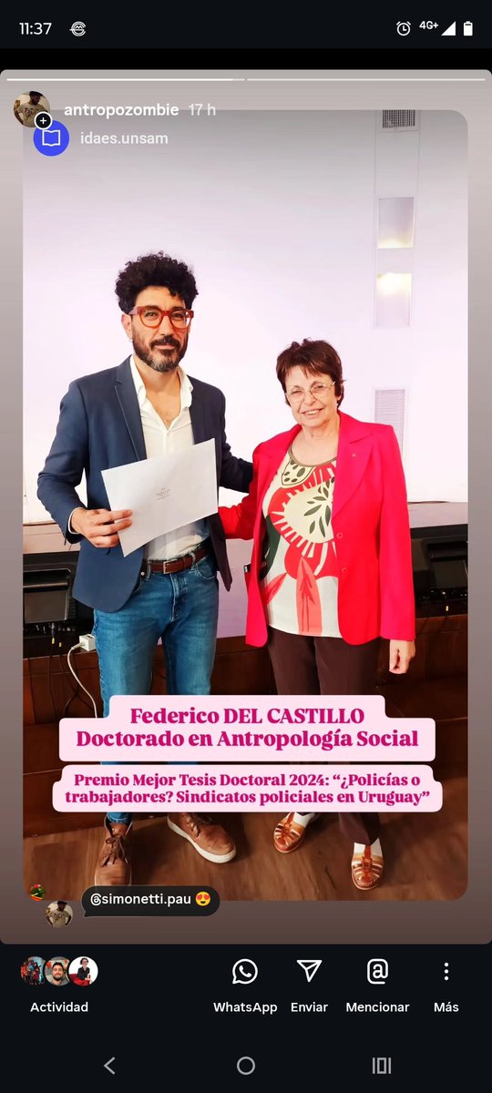 Estoy muy honrado, agradecido y feliz por haber recibido el premio de la <a href="/unsamoficial/">Universidad Nacional de San Martín</a> a la mejor tesis doctoral del 2024. Todavía no caigo, pero aparentemente es real.