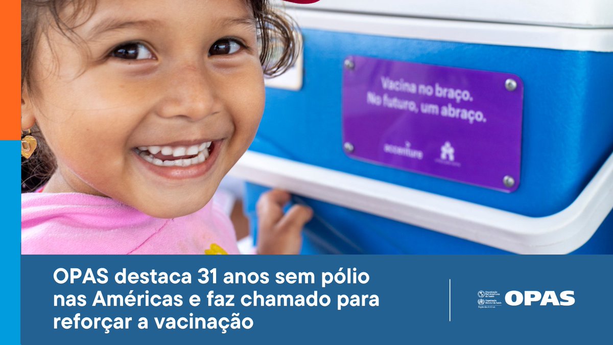 🌎💉 Neste Dia Mundial contra a Poliomielite, a OPAS celebra mais de três décadas sem casos de poliovírus selvagem nas Américas e alerta sobre a importância de fortalecer a vacinação para evitar um possível ressurgimento dessa doença prevenível.

+INFO ➡️ paho.org/pt/noticias/23…