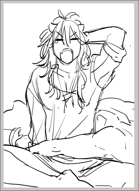 1枚絵でもいいからおじたん描きたいっ💢と思ってここまで描いてやっぱりワイは漫画が描きたいっっ😭(でもこれが描けるネタが思い浮かばない😭😭😭)となって止まった絵です 