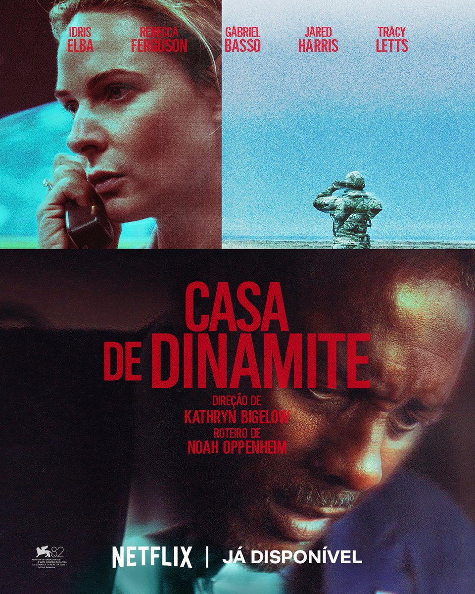 NetflixBrasil's tweet photo. O que o mundo mais temia aconteceu. Uma bomba nuclear foi lançada e ninguém sabe quem é o responsável. Casa de Dinamite, filme dirigido por Kathryn Bigelow e estrelado por Idris Elba, Rebecca Ferguson e Gabriel Basso, já está disponível. https://t.co/eirPi7RTfV