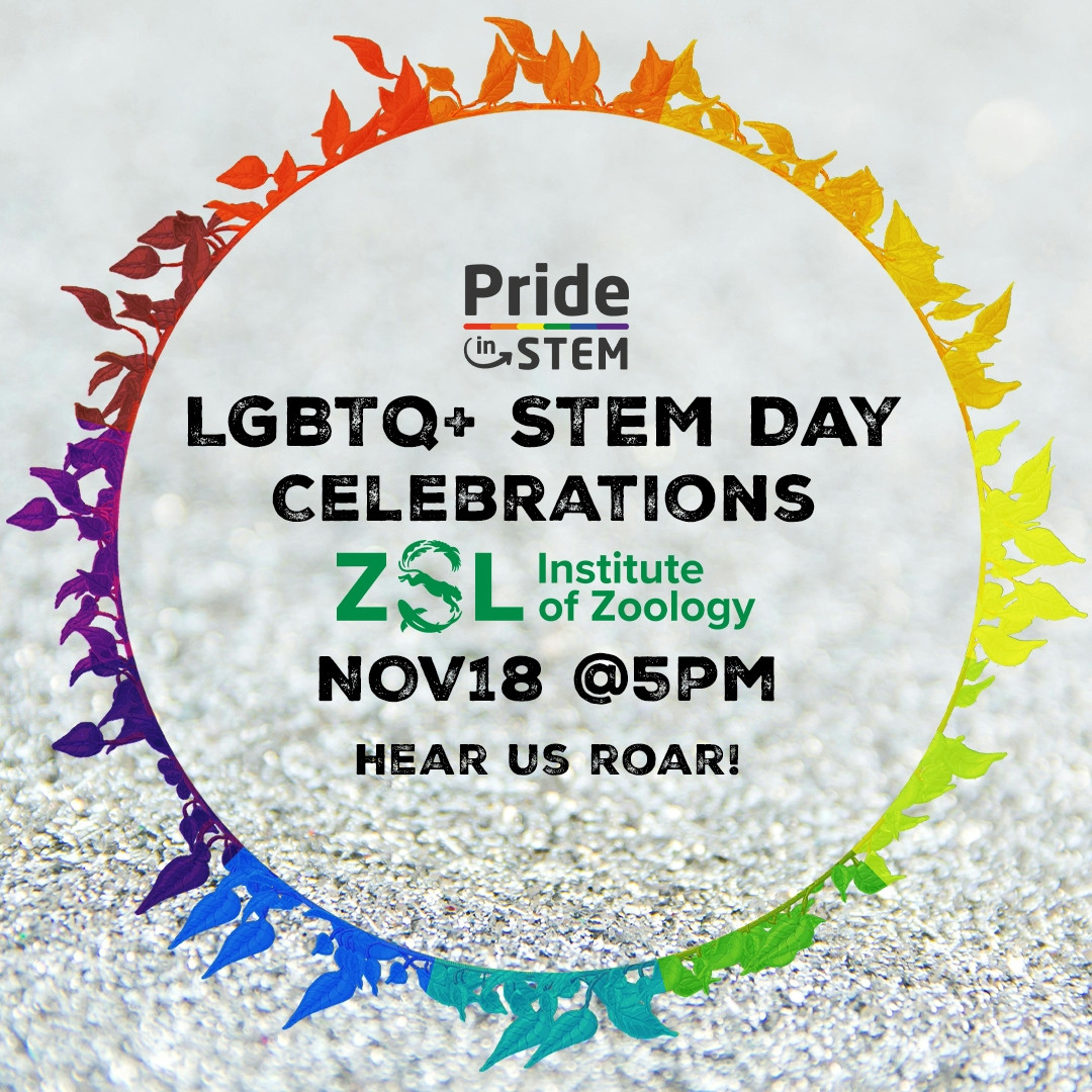 ZSLScience's tweet image. We&apos;re so excited to be hosting this event for LGBTQ+ STEM Day with Pride in STEM on 18th November. Find out more and book your free ticket: outsavvy.com/event/31027/lg…