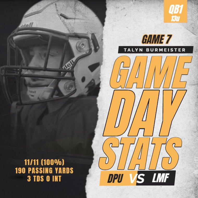 TalynQB6's tweet photo. Here is some of my clips from my week 7 game against Lower Makefield 13u.

#Qb1 #Quarterback #MiddleschoolFootball #7thGrade #NewJersey #Pennsylvania #PocketPasser #HighschoolFootball #CollegeFootball #Progress #TrustTheProcess #quarterbackprocess #gamehighlights #Highlights https://t.co/mfo5BYgojh