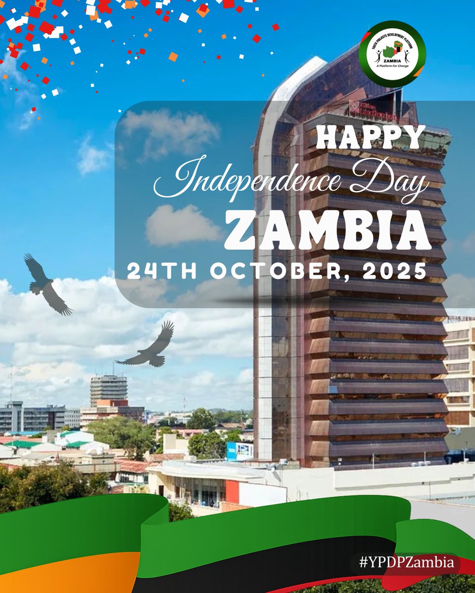 ProjectsYouth's tweet image. Happy Independence Day, Zambia!
61 years of peace, unity, and progress.
At YPDP, we celebrate the power of young people driving change and building a resilient, prosperous Zambia.
The future is youth-led. 
#ZambiaAt61 #YPDPZambia #IndependenceDay #YouthEmpowerment #Leadership
