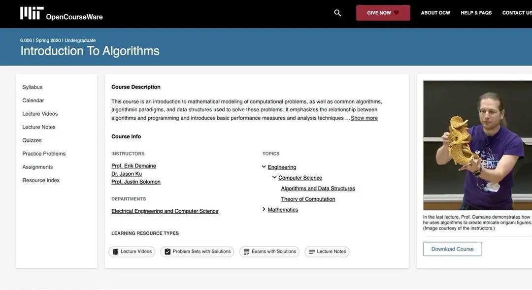 amitcoder1's tweet image. 2 → Introduction to Algorithms
Master data structures, sorting, searching & dynamic programming.
🔗 <a style="text-decoration: none;" rel="nofollow" target="_blank" href="https://ocw.mit.edu/courses/6-006-introduction-to-algorithms-spring-2020/">ocw.mit.edu/courses/6-006-…</a>