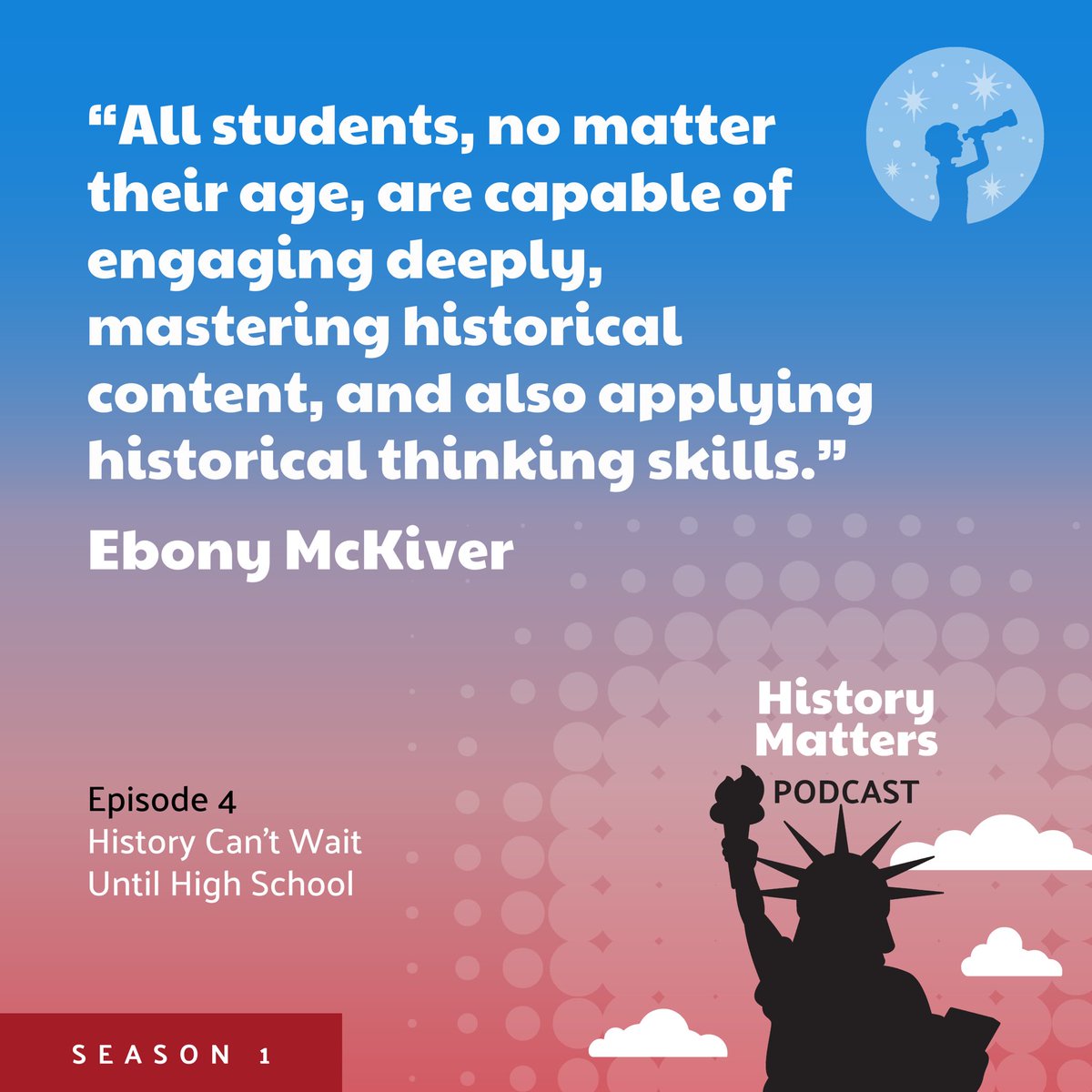 HistoryMatrs's tweet image. 📢Historical content is for EVERYONE!
👥All students—including our youngest learners, need access to high quality social studies content and instruction! Listen to @IOnlySpkEbonycs in Ep. 4 of the #historymatters podcast.
🎧Hear all episodes here: bit.ly/4mNQJIR