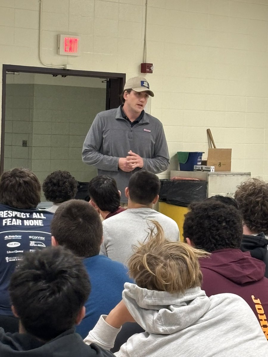 Big thank you to John Accetura class of 2009 for coming in to speak to our team last night!  Great message sent from another former player!