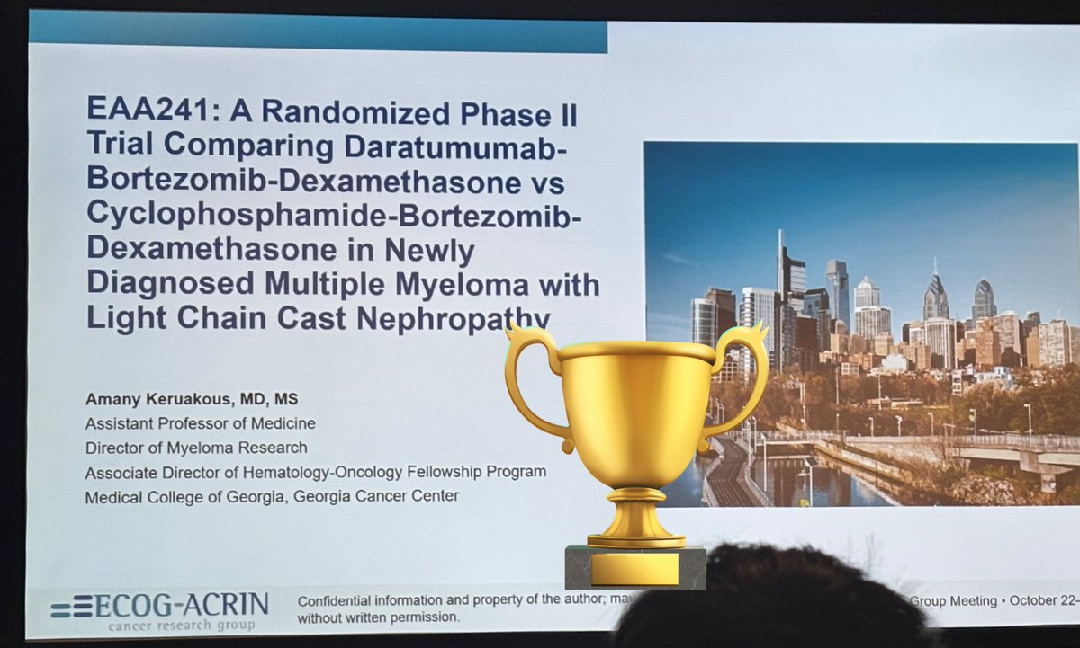 DPetersMD's tweet photo. Wrapped up a great (and 1st!) @eaonc Fall Meeting in Philly! 🌆 Great talks on innovative tx, trial design and 📈role of AI. Great mentorship for 🐣🕵️
🌟Exciting things ahead in #MyeloMATCH #leusm
🎉 to @keruakous of @GACancerCenter leading EAA241, an important Ph II MM trial! https://t.co/hxDoz0jZ4z