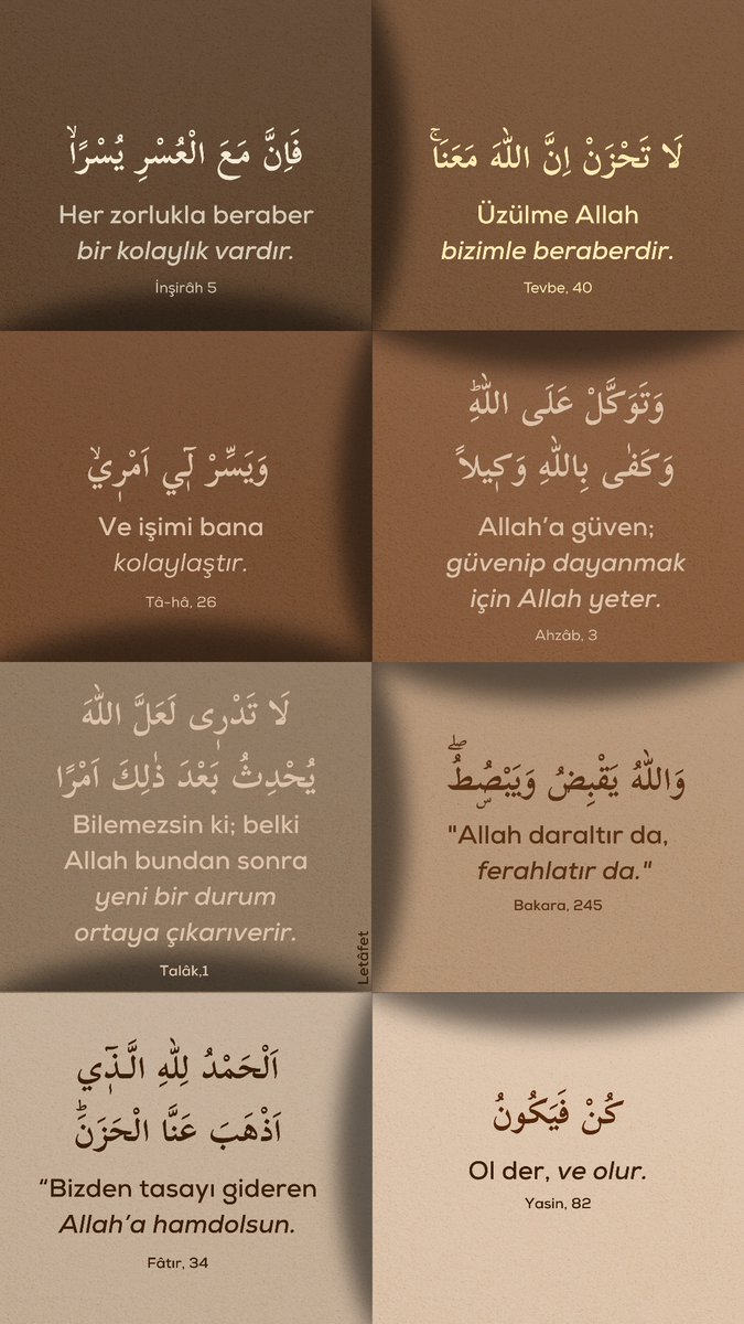 8 Ayet-i Kerime..🍁🍂 (Büyütün)