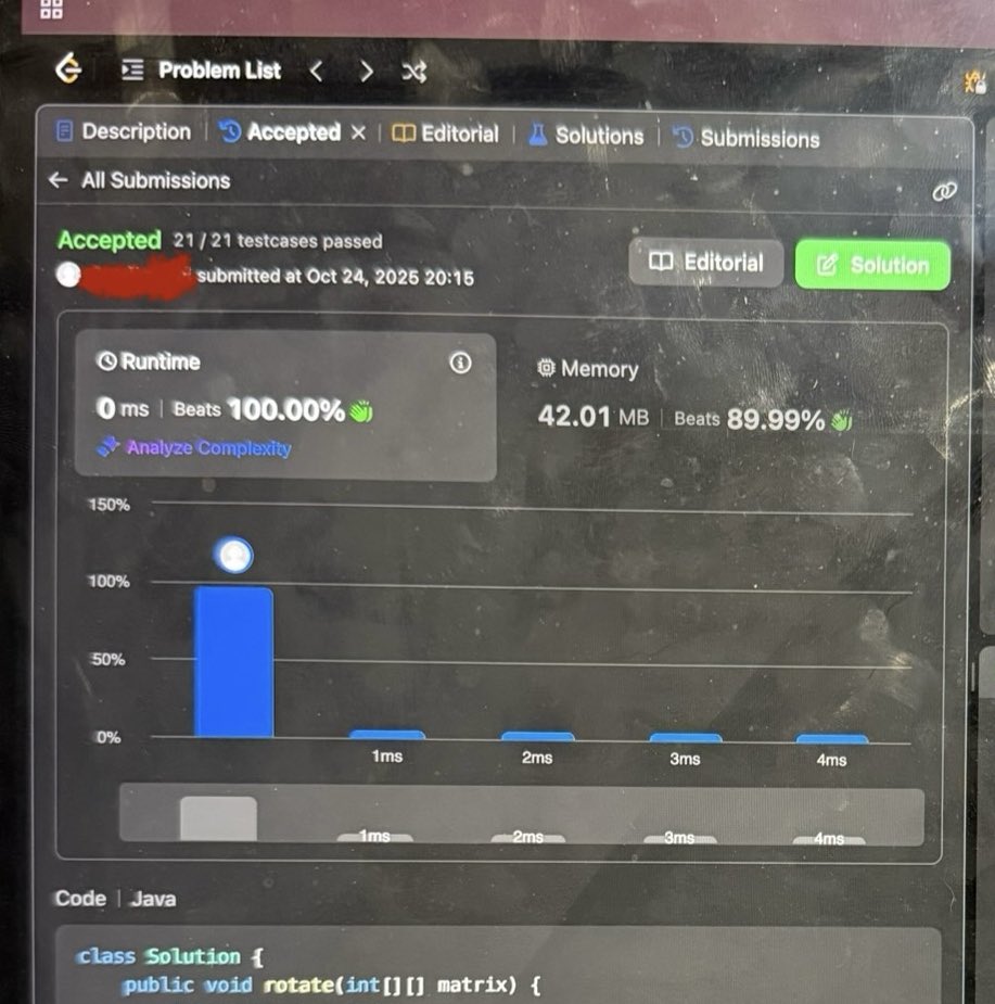 ShradhaGhai's tweet image. Time for some leetcode, ignore my dirty screen!!