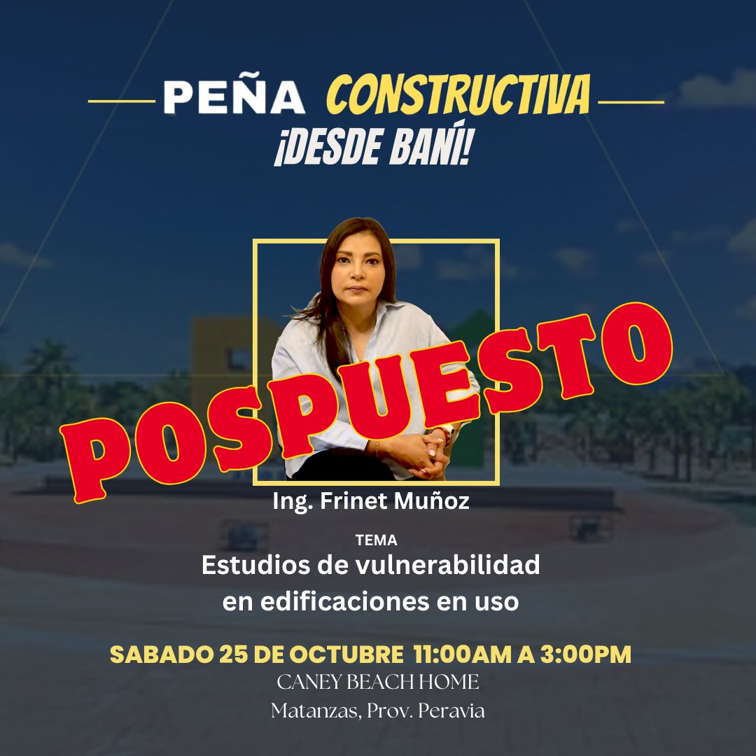 📢 Aviso importante: La Peña Constructiva desde Baní, ha sido pospuesta debido a las condiciones climáticas.

 Agradecemos su comprensión y les informamos que estaremos anunciando una nueva fecha próximamente.

 ¡Nos vemos pronto!