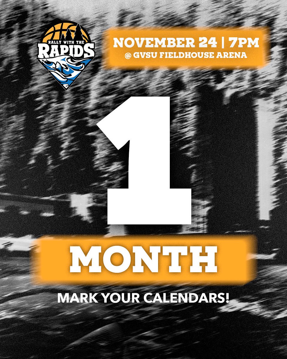 ‼️MARK YOUR CALENDARS‼️

Today marks one month until Rally with the Rapids! Get ready to get loud and show your spirit as we support the Special Olympics Michigan! 

We’ll see you there!

#GVSU #GrandValley #RWTR #rally #basketball #specialolympics