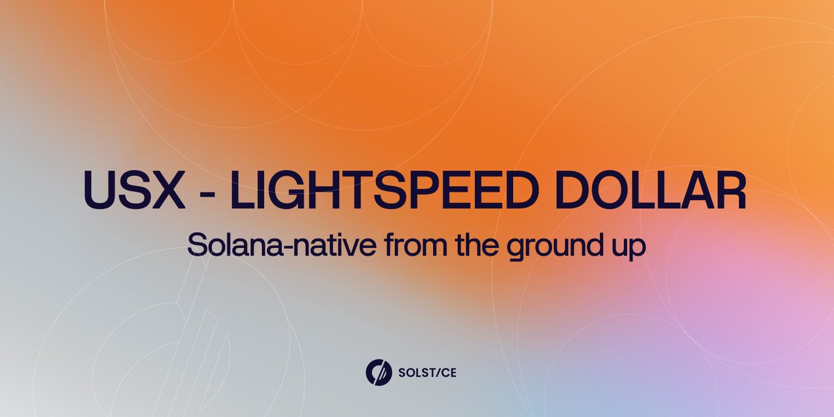 Traditional finance moves at yesterday's speed.

Solana processes 400ms slots today. BAM reduces time-to-inclusion to 50-100ms. Alpenglow delivers 100-150ms finality.

USX powers Solana’s Sci-Fi dream. Send dollars to your friends at lightspeed. Deploy capital to your defi