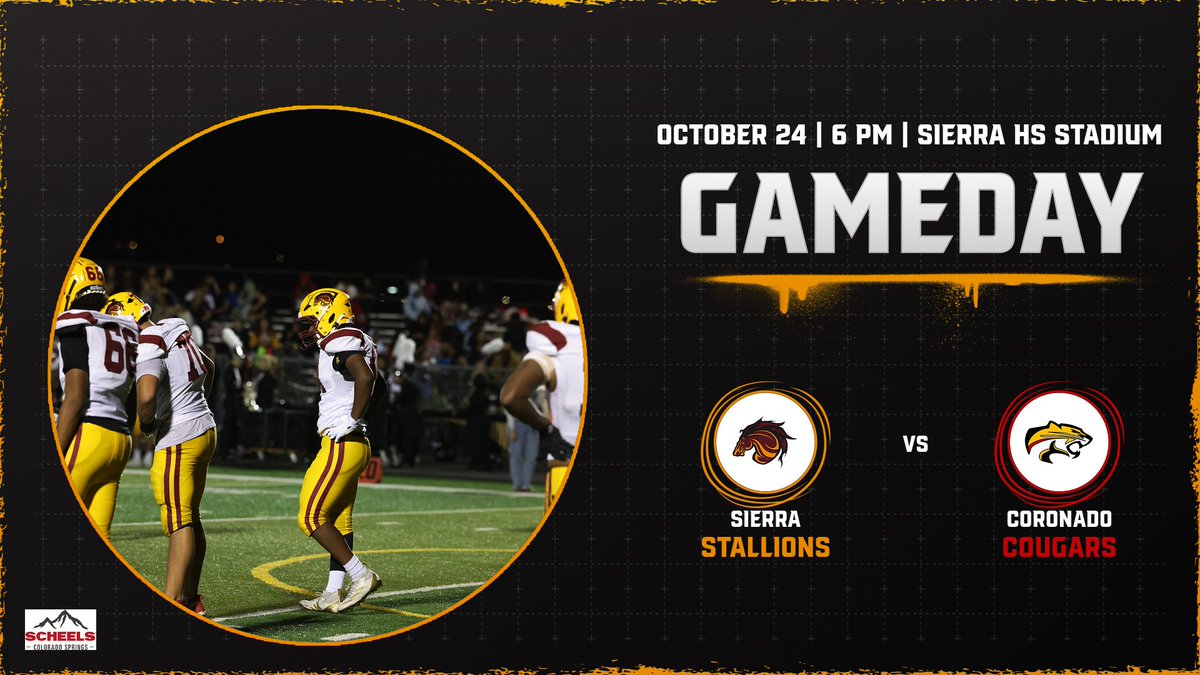 GAME DAY: Join us for our annual trunk or treat at 4 PM followed by kickoff at 6 PM! Scheels will be giving away 25 t-shirts with the launcher at the end of the first quarter! Be there! #StallionUp